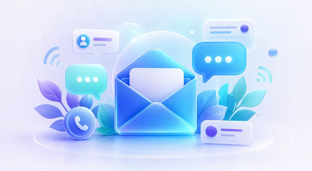 Modern contact and support message illustration